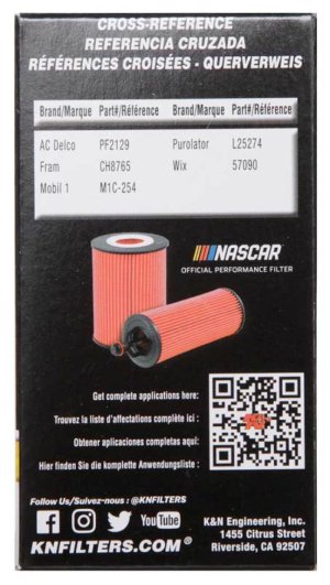 Cadillac CTS Oil Filter - K&N Engineering - Premium Wrench-Off - `04-`11